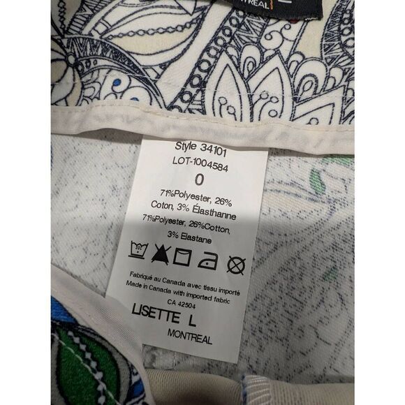 Lissette L Paisley Printed Stretch Pants Pockets Front & Back Colorful Women's - Picture 5 of 8